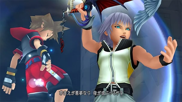 KINGDOM HEARTS Dream Drop Distance HDでソラとリクが戦うゲーム画面