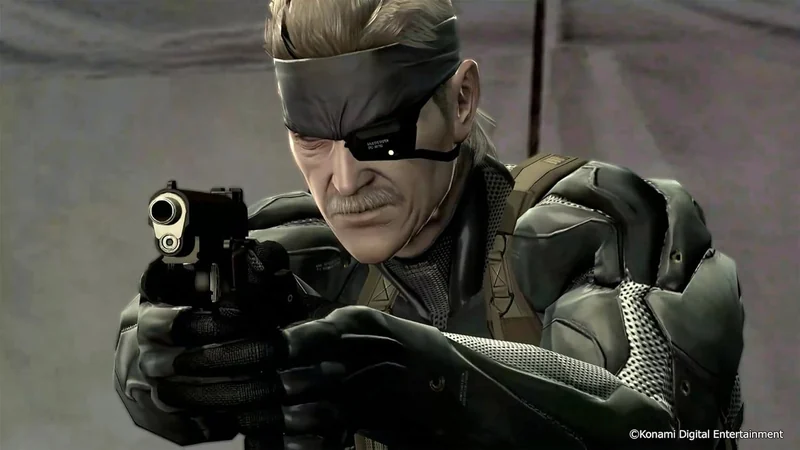 METAL GEAR SOLID 4で銃を構えるソリッド・スネーク