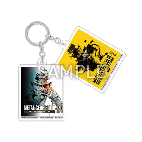 MGS4とPEACE WALKERのイラストを使った楽天ブックス特典2連アクリルキーホルダー