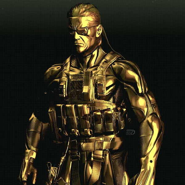MGS4セーブデータ特典のゴールドカムフラージュを装備したソリッド・スネーク