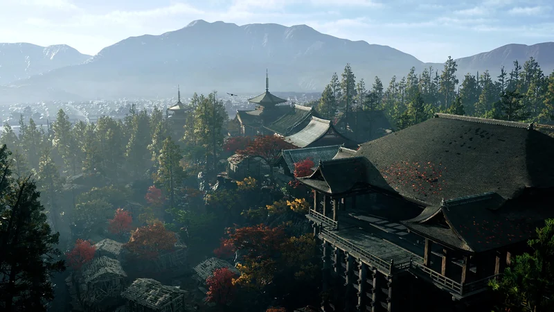 瘴気に覆われた京都を見下ろす風景